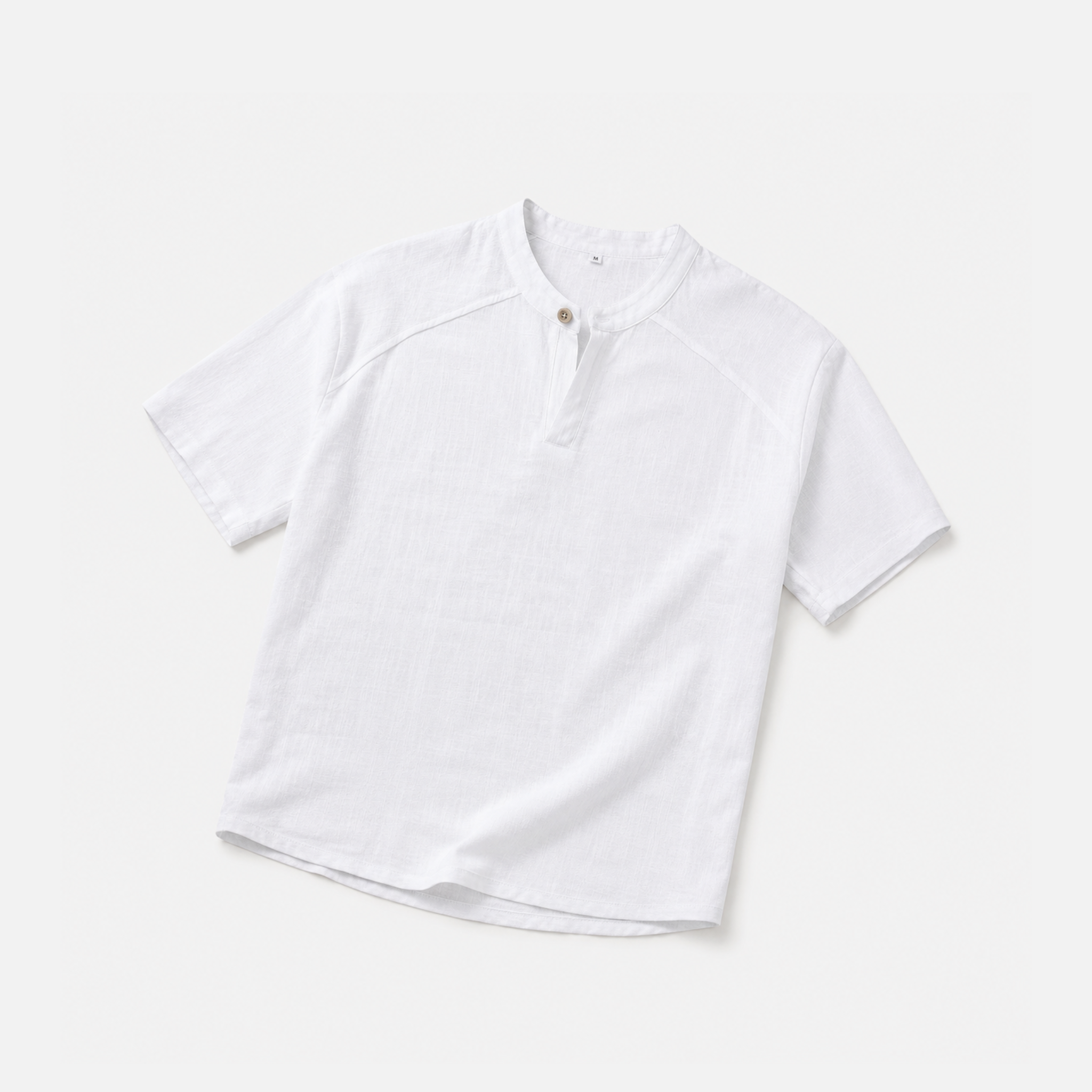 Men's Linen Short Sleeve Henley T-Shirt