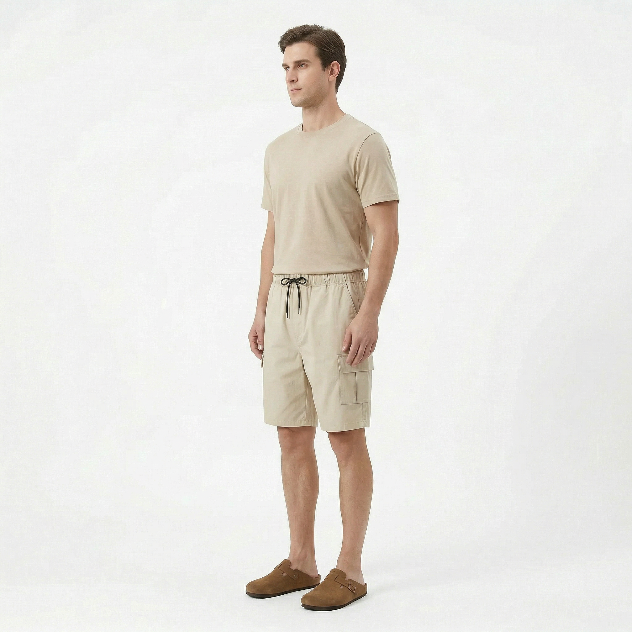 Birchbourne - Men’s Elastic Waist Drawstring Cargo Shorts