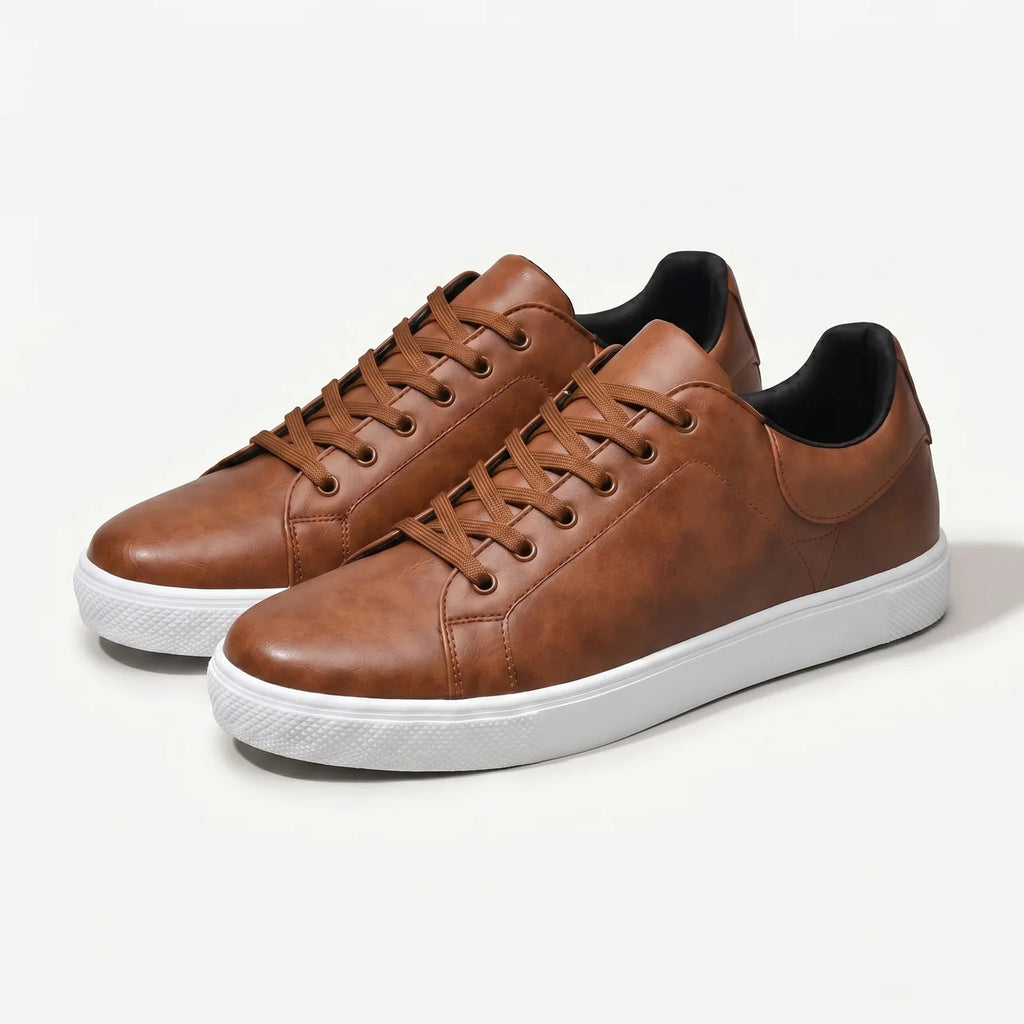 Men's Leather Lace Up Low Top Sneakers