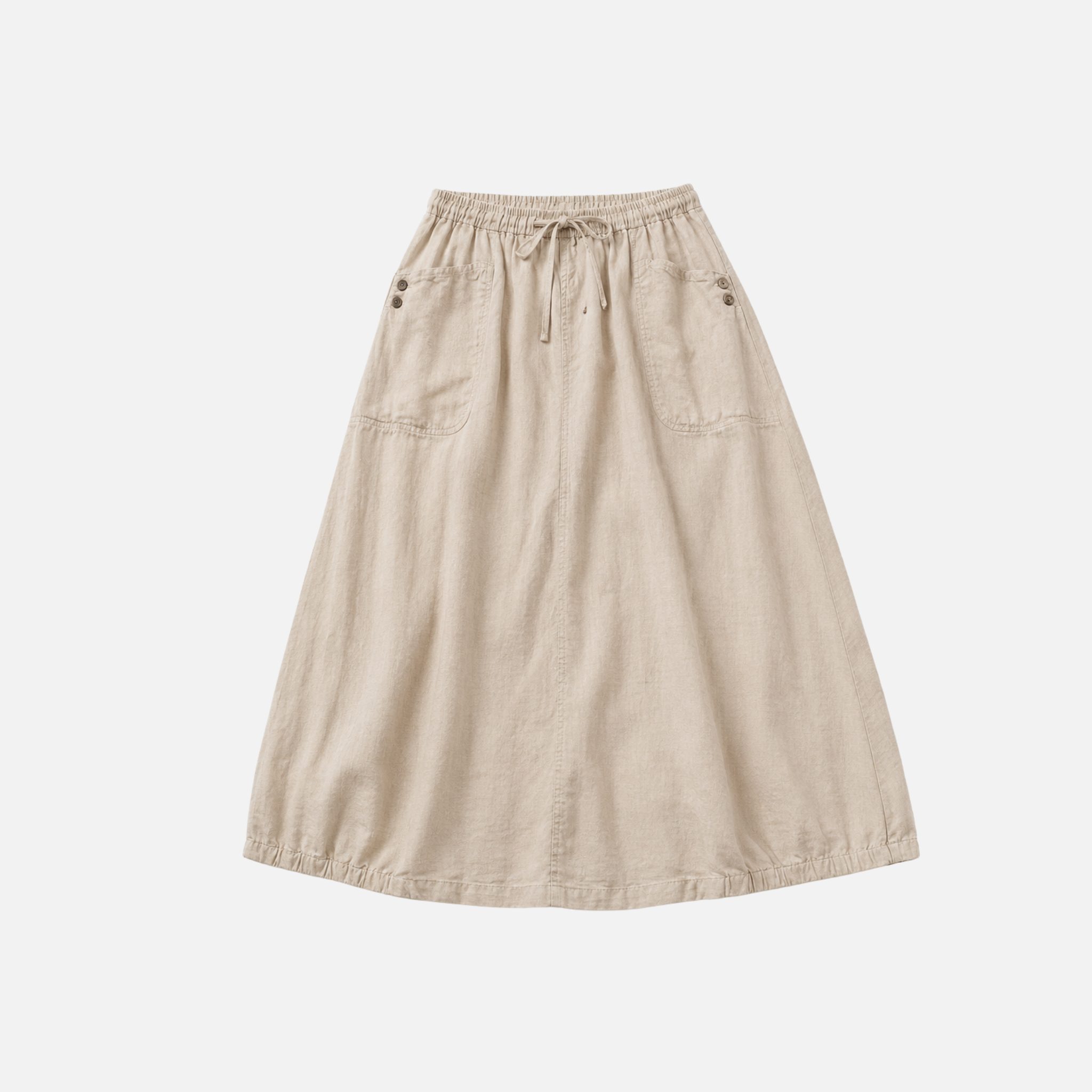 Women's Linen Midi Skirt with Pockets