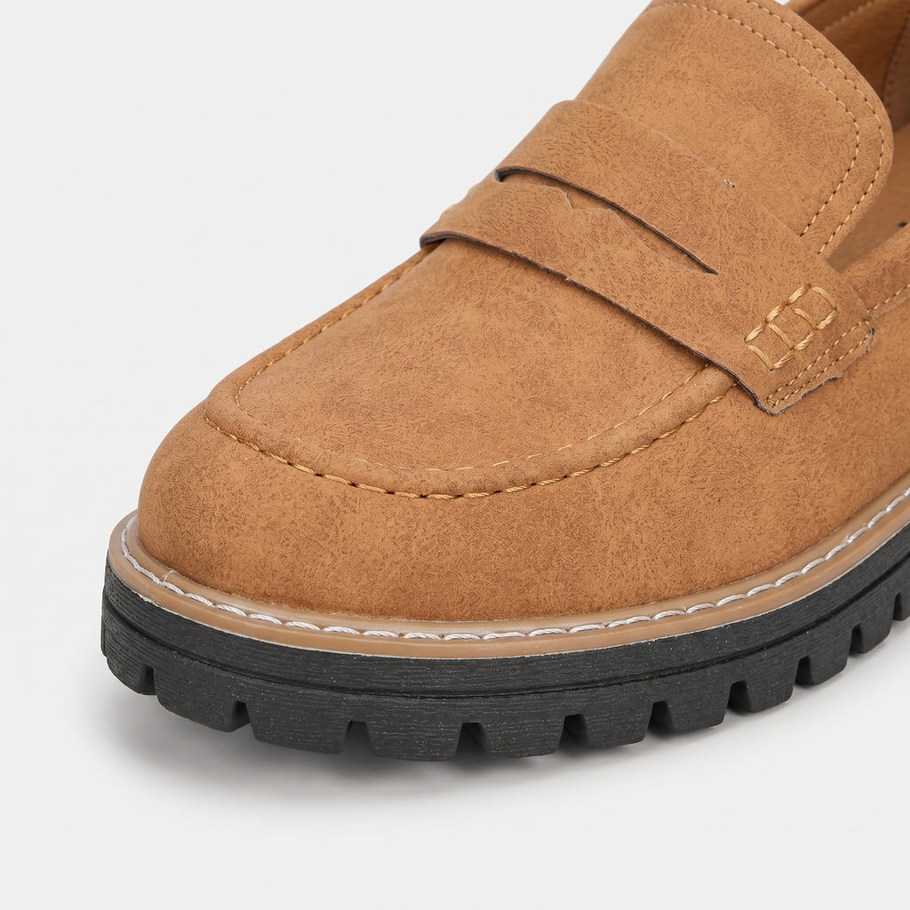 Women's Suede Platform Slip-On Penny Loafers