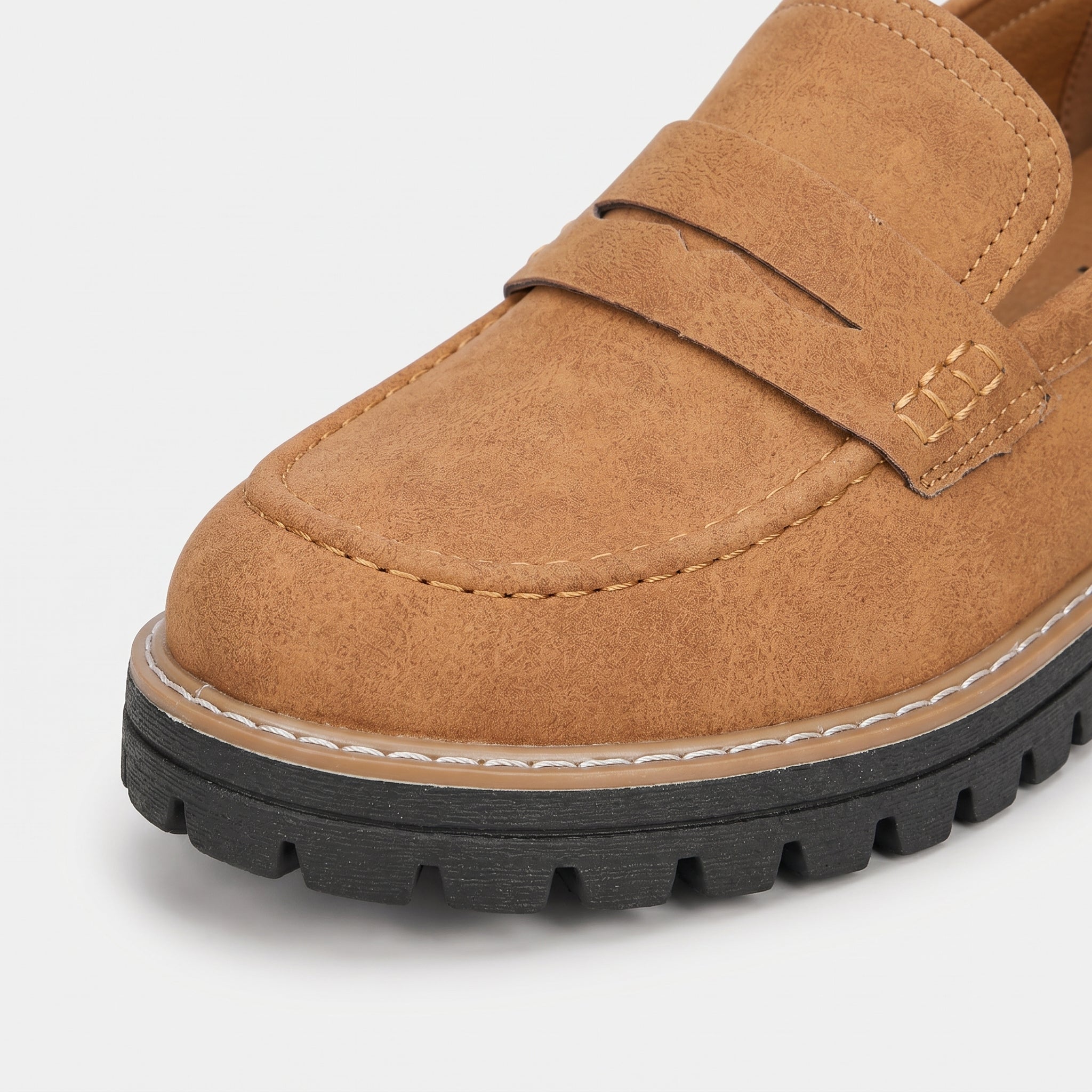 Women's Suede Platform Slip-On Penny Loafers