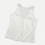 Women's Deep V-Neck Satin Tank Top