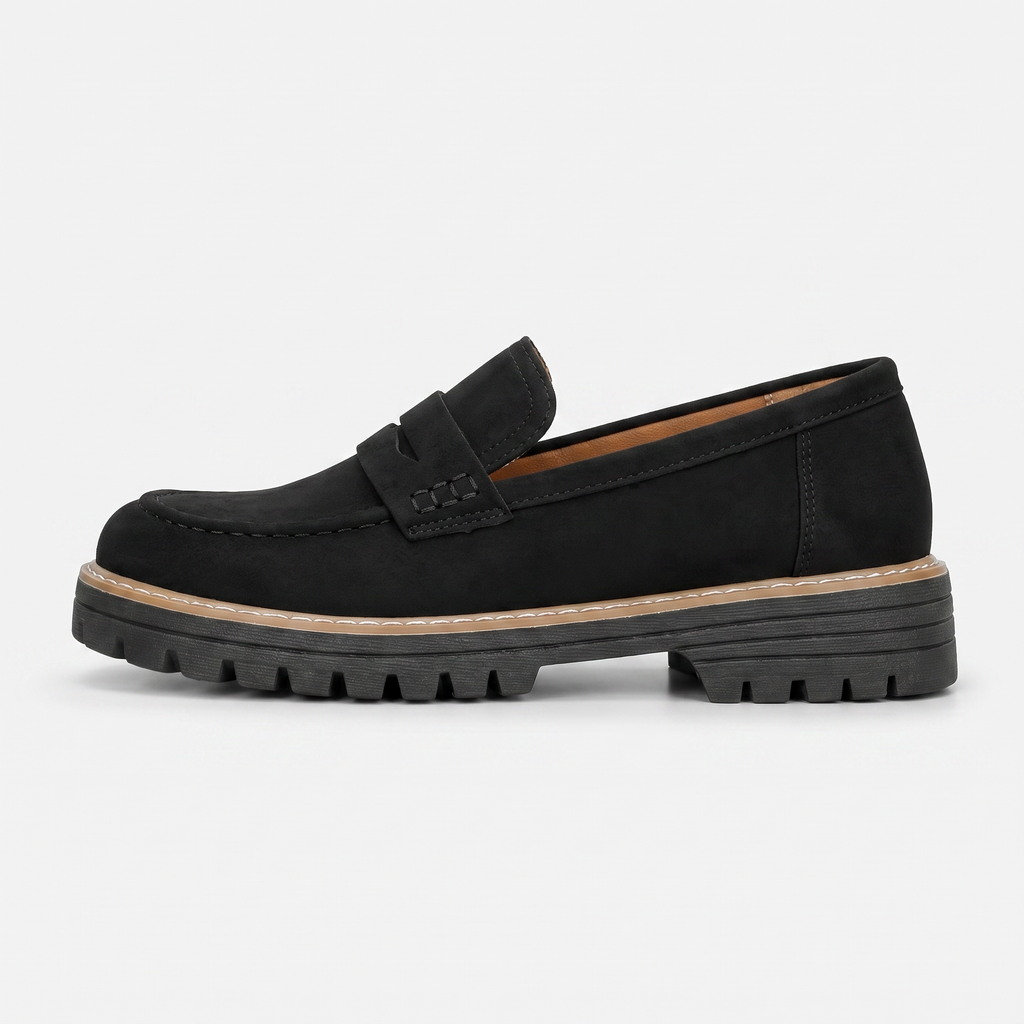 Women's Suede Platform Slip-On Penny Loafers