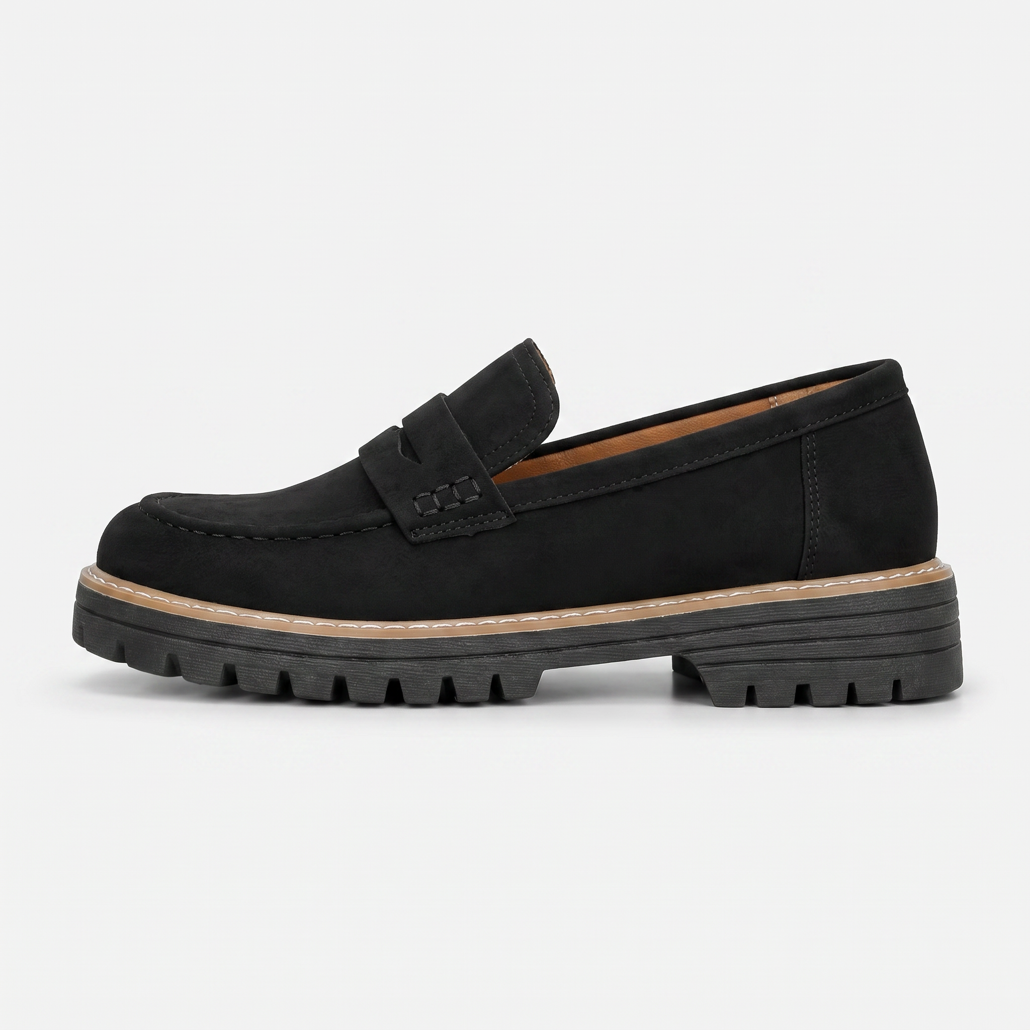 Women's Suede Platform Slip-On Penny Loafers