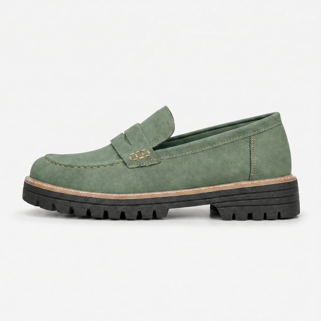 Women's Suede Platform Slip-On Penny Loafers