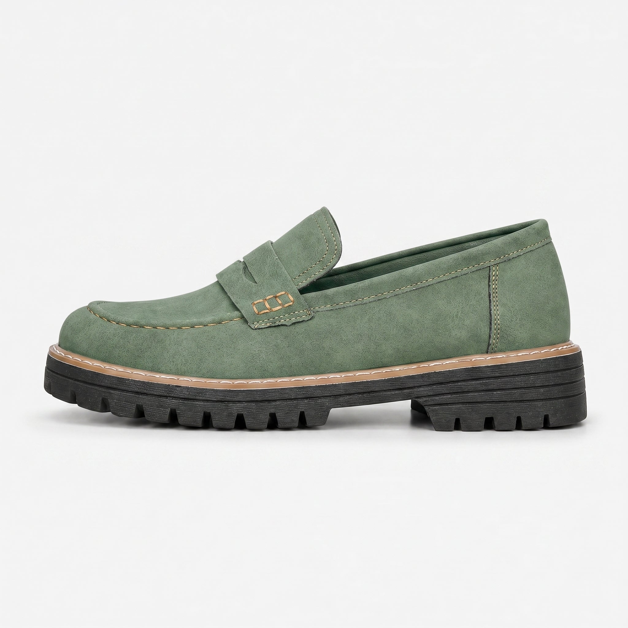 Women's Suede Platform Slip-On Penny Loafers
