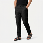 Men's Linen Cargo Trousers Relaxed Fit