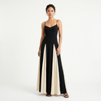 Women's Spaghetti Strap Contrast Colour Maxi Dress