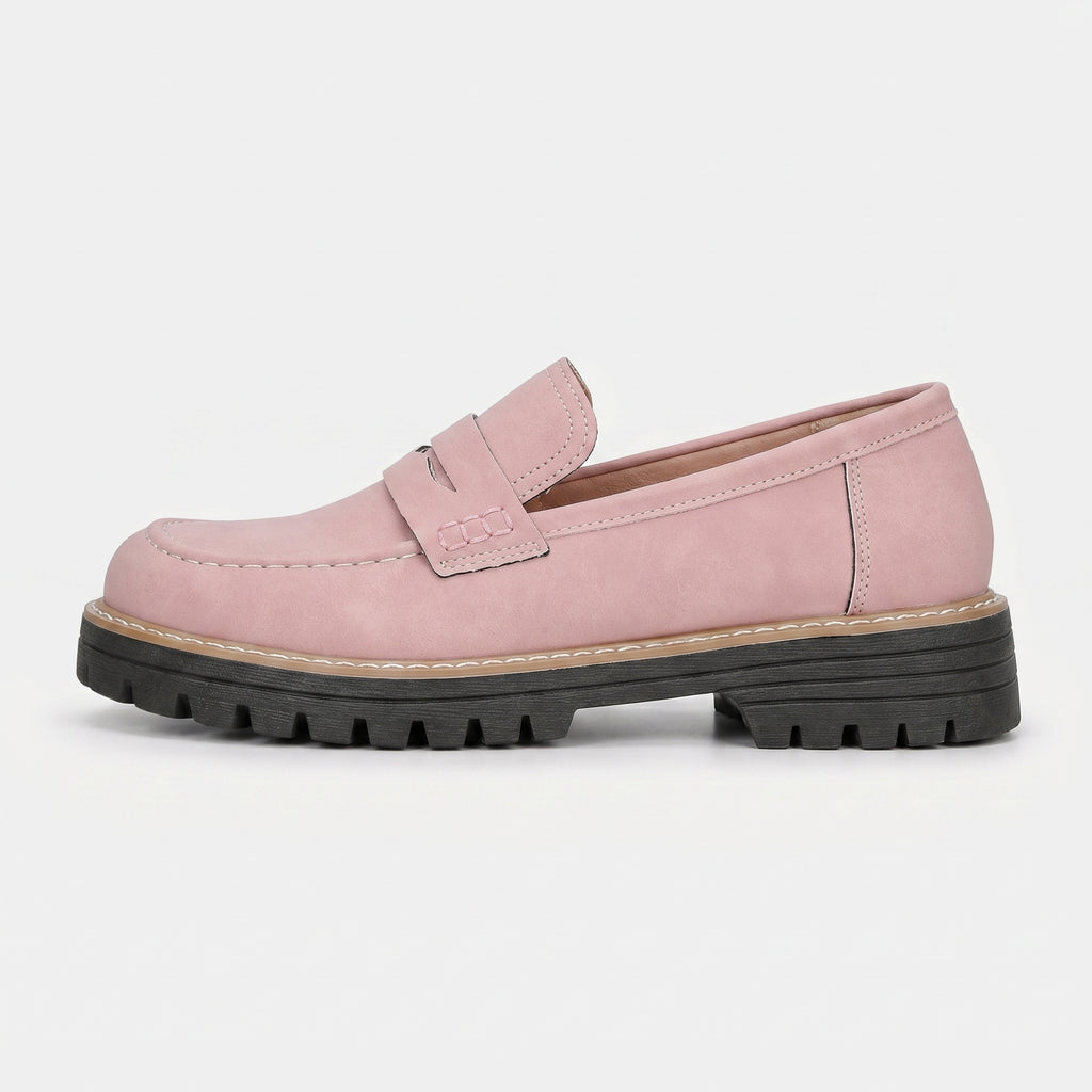 Women's Suede Platform Slip-On Penny Loafers