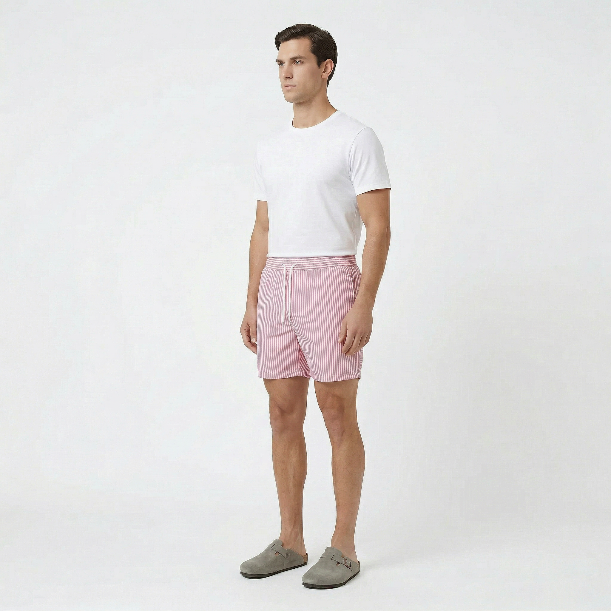 Birchbourne - Men’s Linen Pull On Stripe Shorts