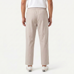 Men's Cotton Linen Drawstring Cropped Trousers