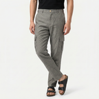 Men's Linen Cargo Trousers Relaxed Fit