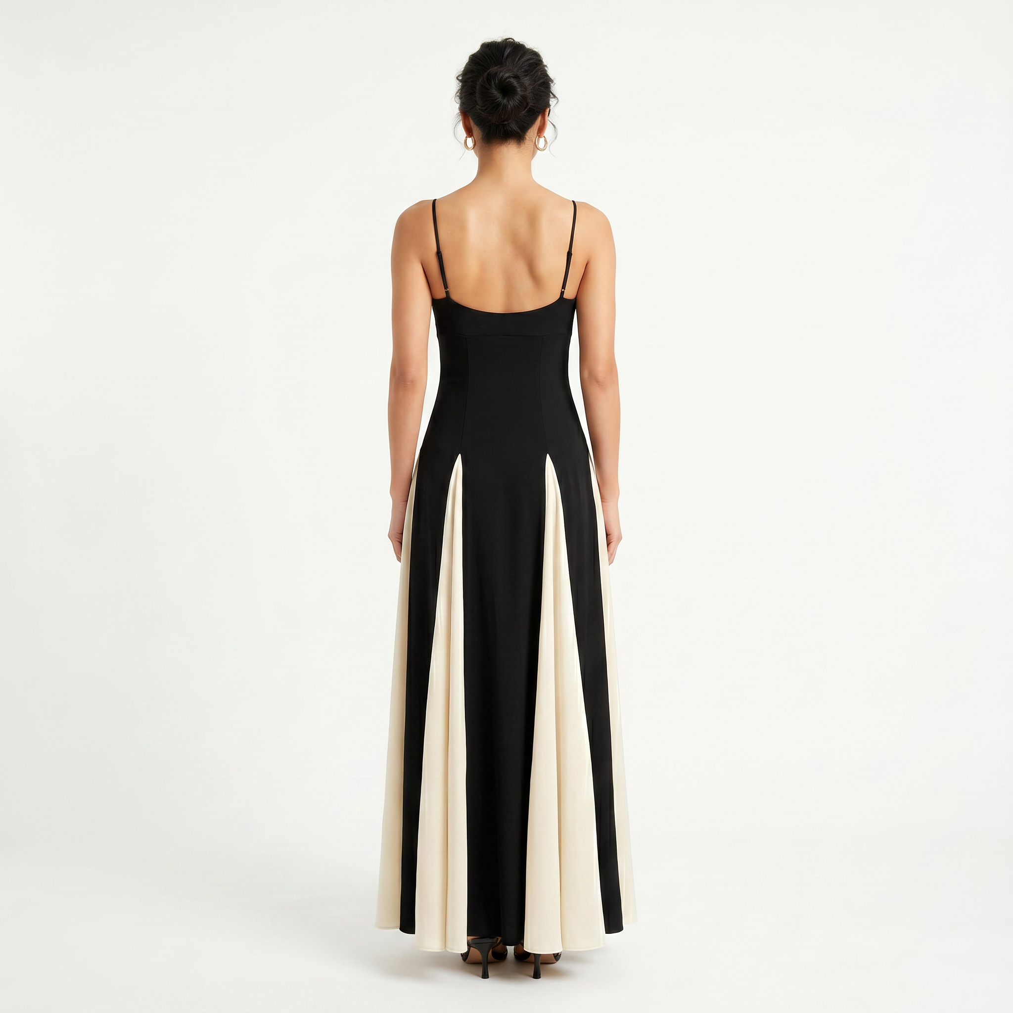 Women's Spaghetti Strap Contrast Colour Maxi Dress
