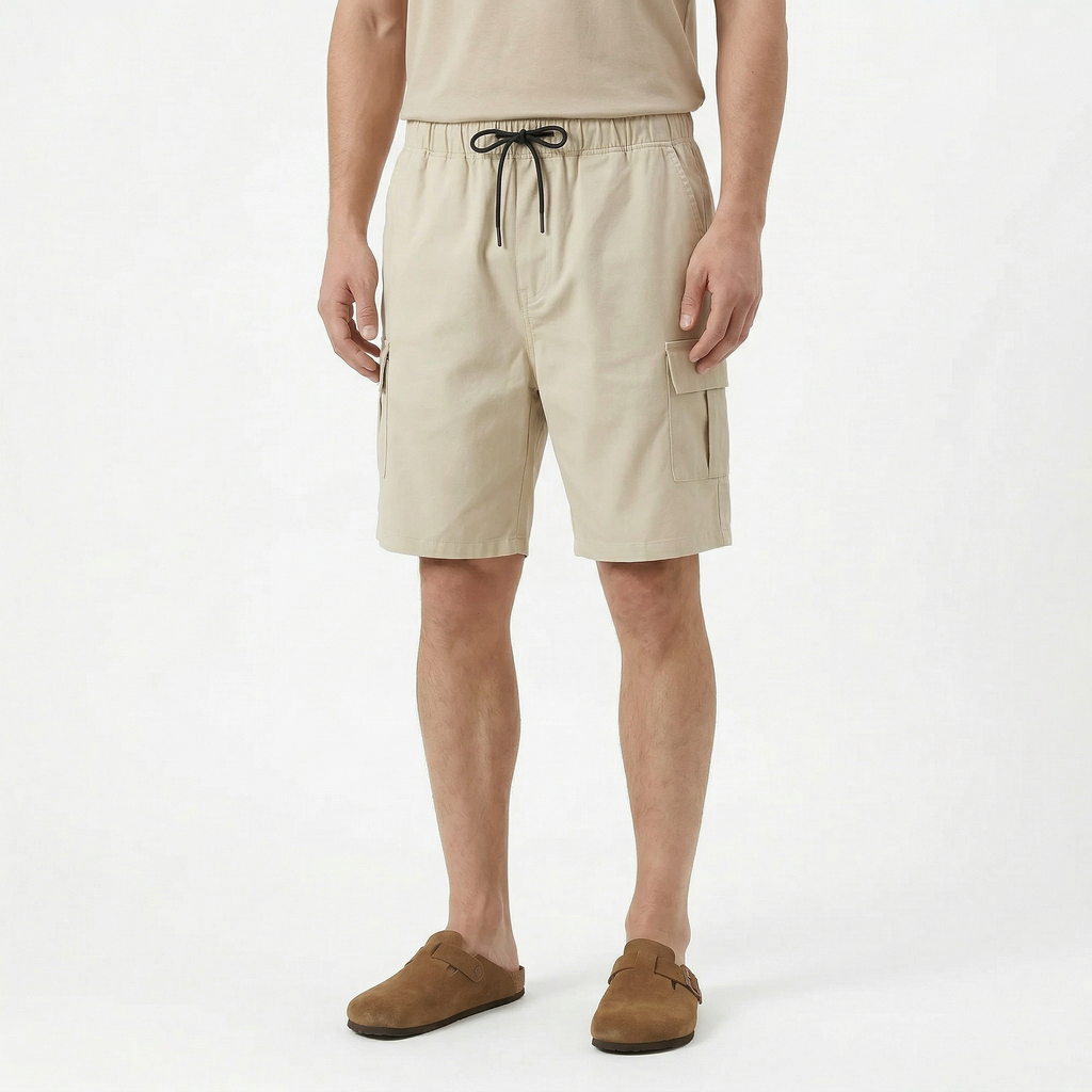 Birchbourne - Men’s Elastic Waist Drawstring Cargo Shorts