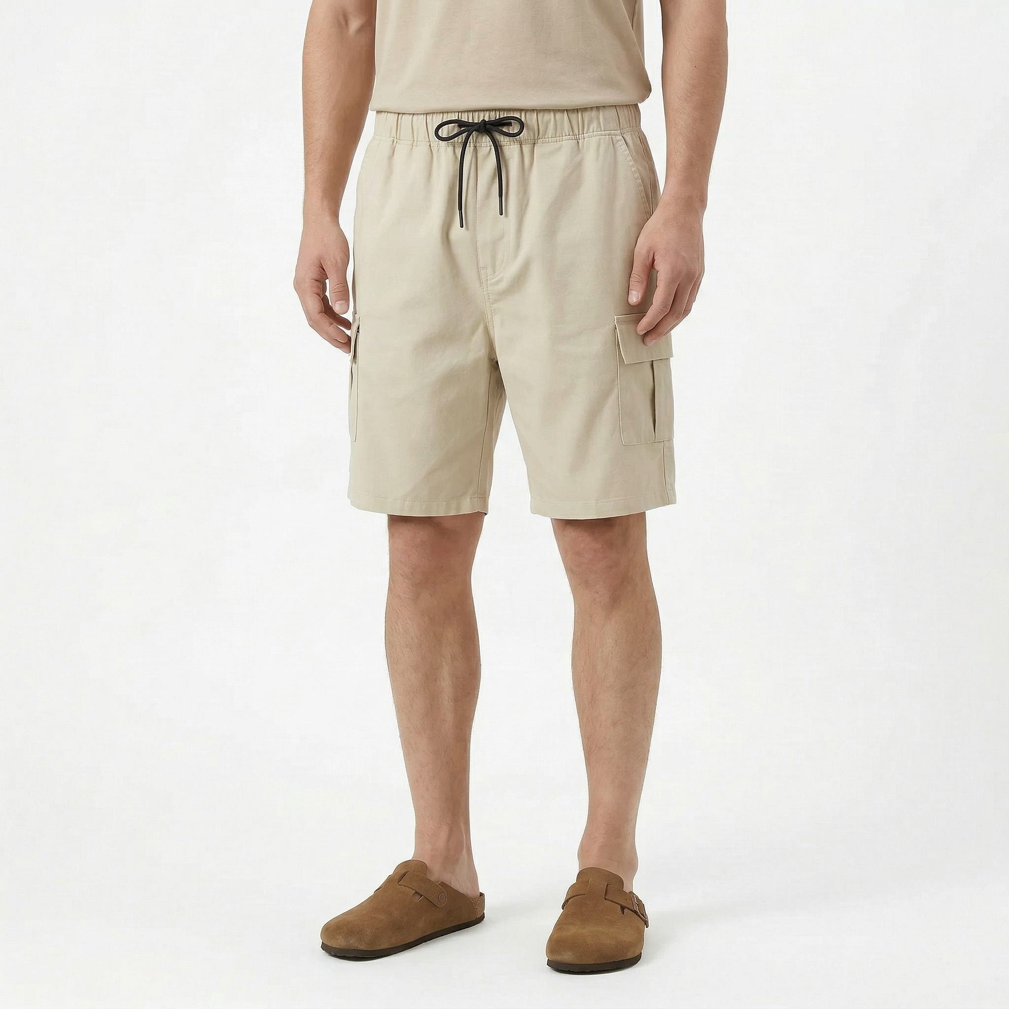 Birchbourne - Men’s Elastic Waist Drawstring Cargo Shorts