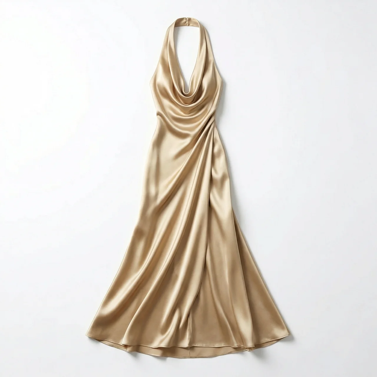 Birchbourne - Women’s Halter Neck Satin Maxi Dress