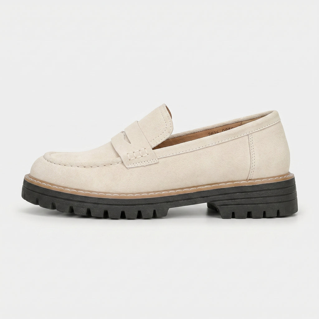 Women's Suede Platform Slip-On Penny Loafers
