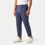Men's Cotton Linen Drawstring Cropped Trousers