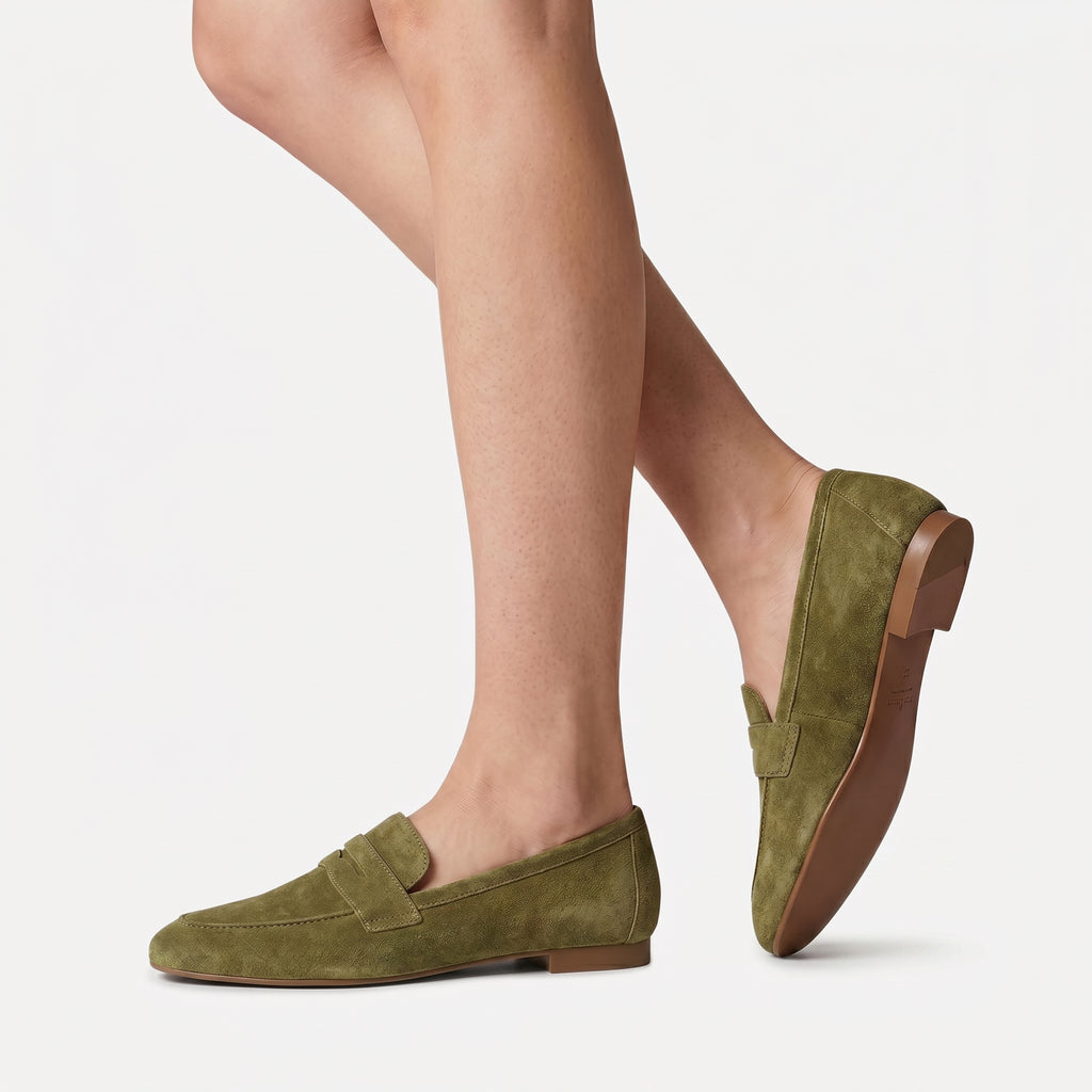 Women's Suede Slip-On Penny Loafers