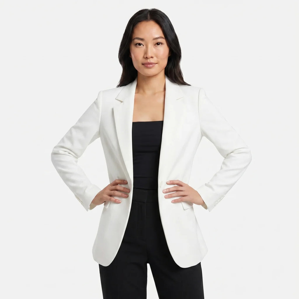 Women's Double Breasted Longline Blazer Jacket