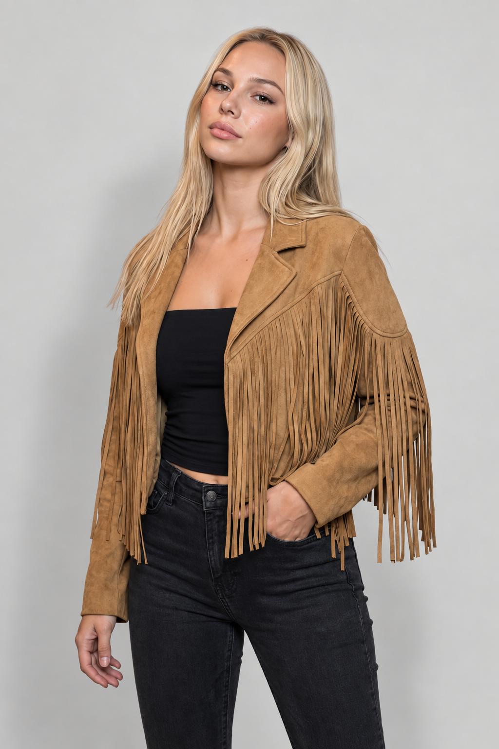 Women's Suede Fringe Cowboy Jacket