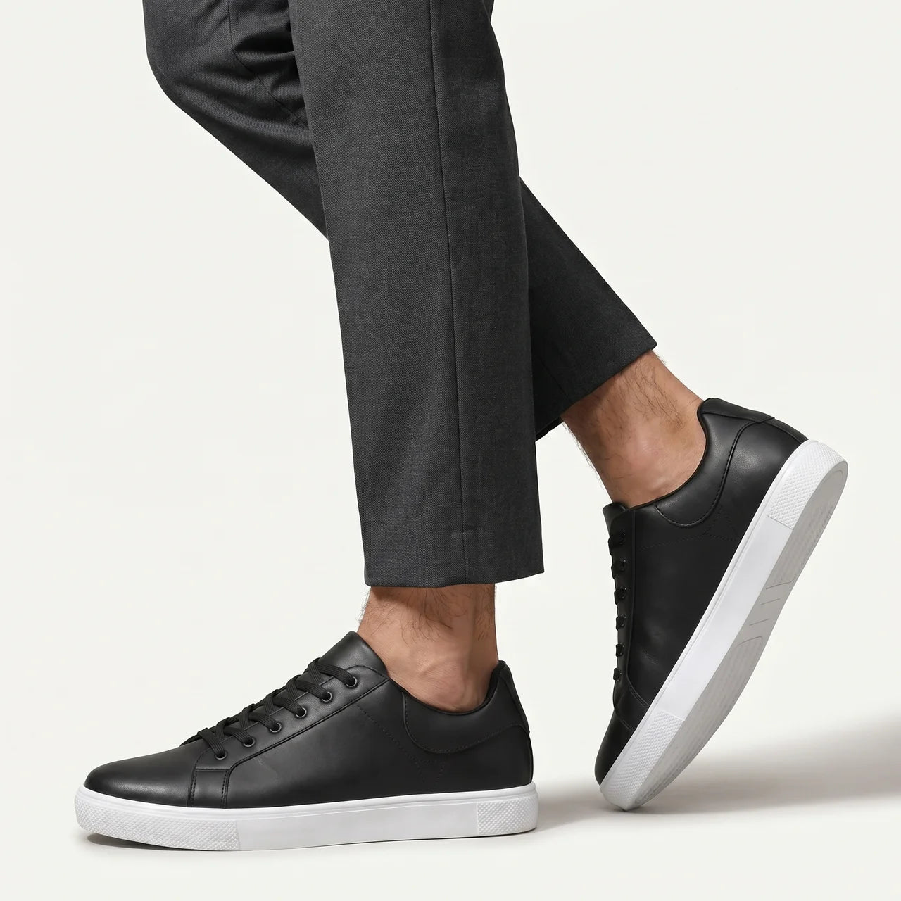 Men's Leather Lace Up Low Top Sneakers