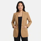 Women's Double Breasted Longline Blazer Jacket
