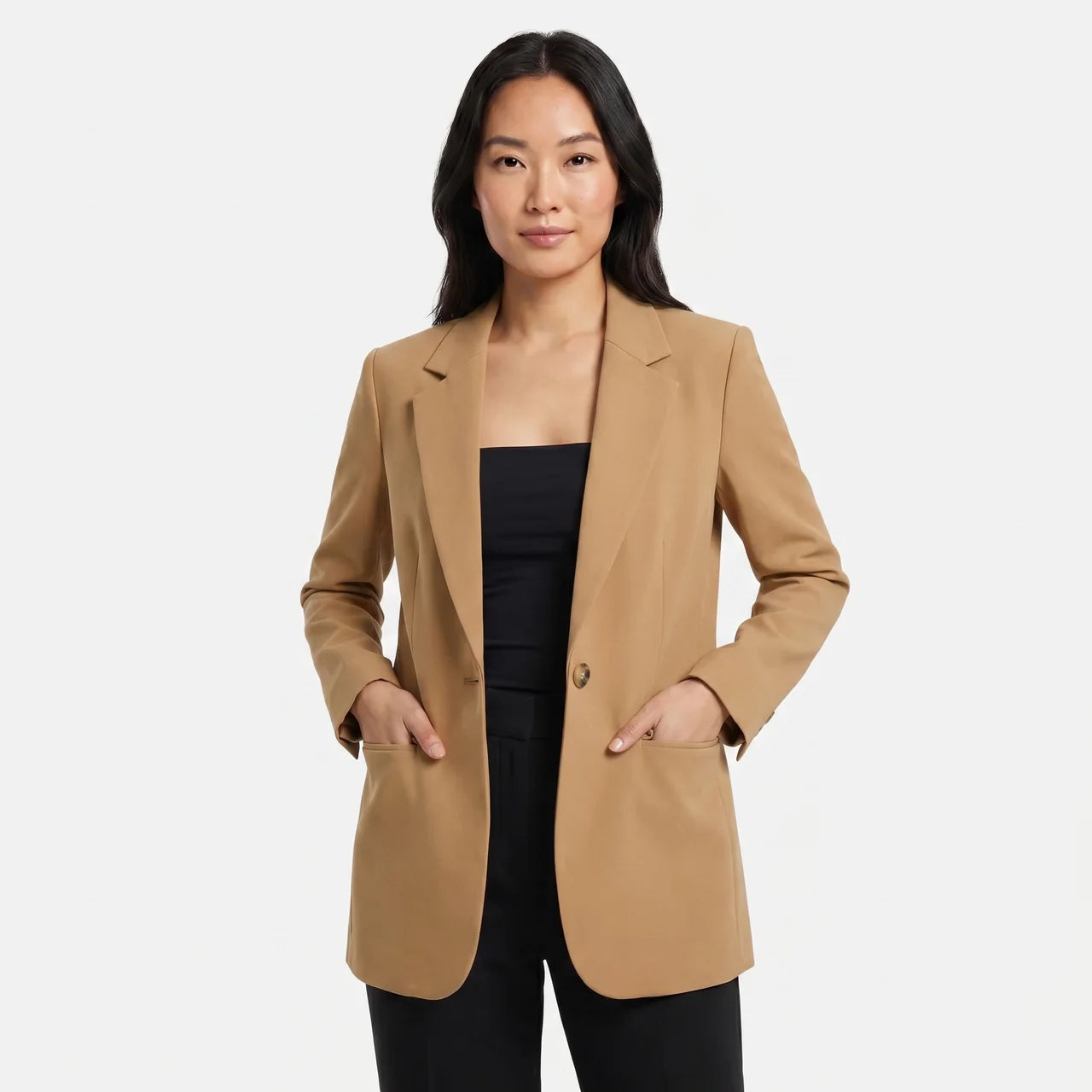 Women's Double Breasted Longline Blazer Jacket