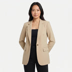 Women's Double Breasted Longline Blazer Jacket