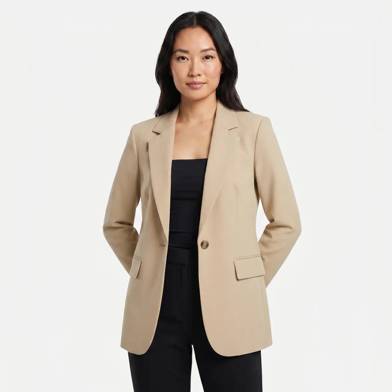Women's Double Breasted Longline Blazer Jacket