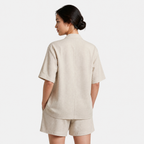 Women's Linen Cardigan and Shorts Two Piece Set