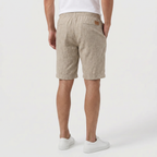 Men's Linen Shorts - Elasticated Waist Drawstring Summer Beach Shorts