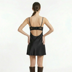 Women's Lace Slip Satin Mini Dress