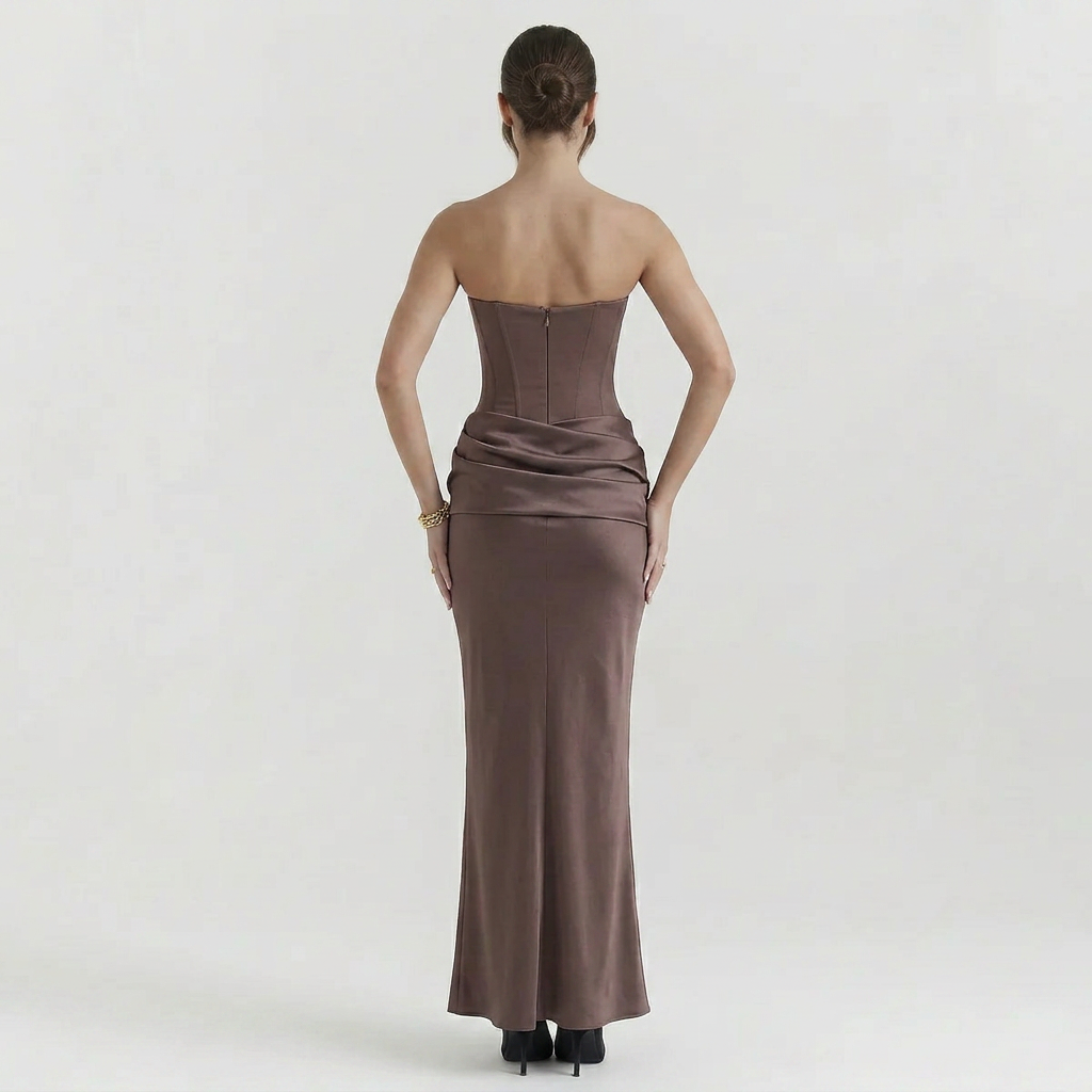 Women's Corset Strapless Maxi Dress