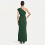 Women's One-Shoulder Maxi Evening Dress -  Asymmetric Neckline
