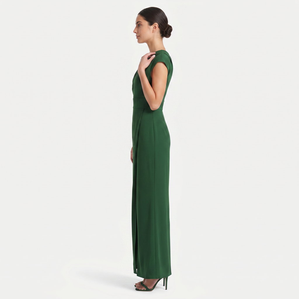 Women's One-Shoulder Maxi Evening Dress -  Asymmetric Neckline