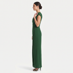 Women's One-Shoulder Maxi Evening Dress -  Asymmetric Neckline