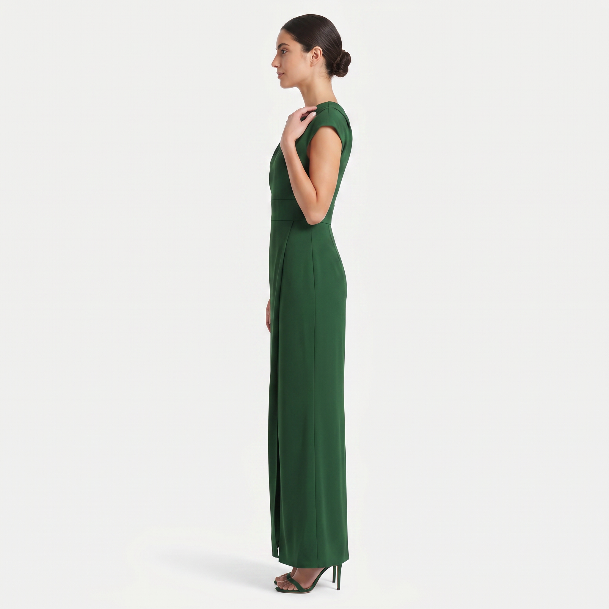 Women's One-Shoulder Maxi Evening Dress -  Asymmetric Neckline
