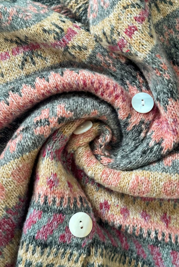 Women's Fair Isle Cardigan - Patterned Knit Button Front