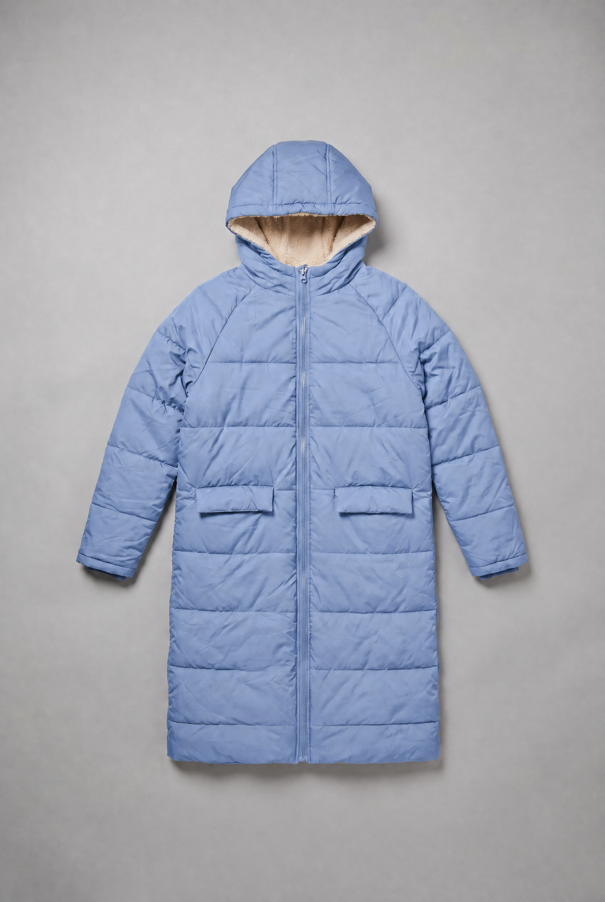 Women’s Fleece Lined Longline Quilted Puffer Coat