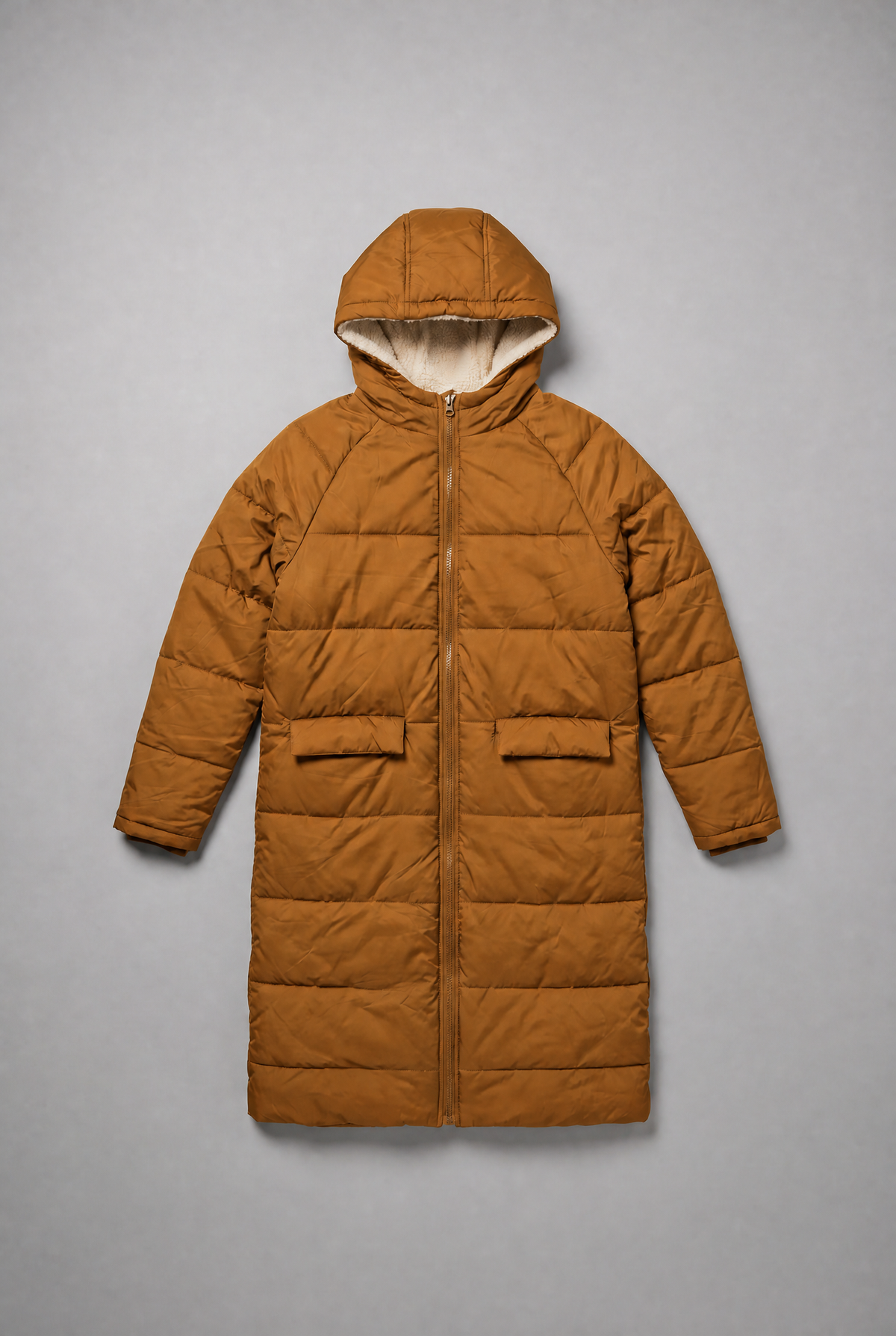 Women’s Fleece Lined Longline Quilted Puffer Coat
