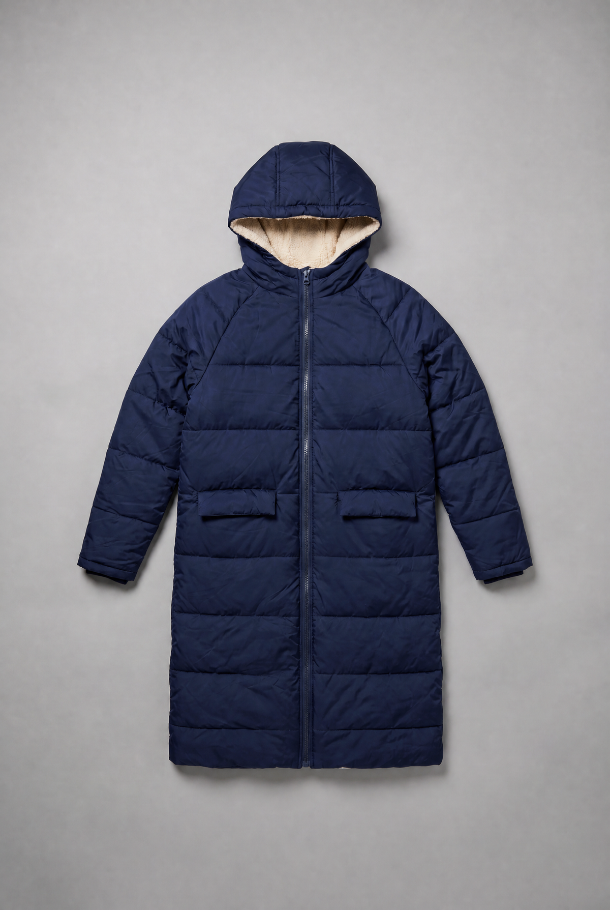 Women’s Fleece Lined Longline Quilted Puffer Coat