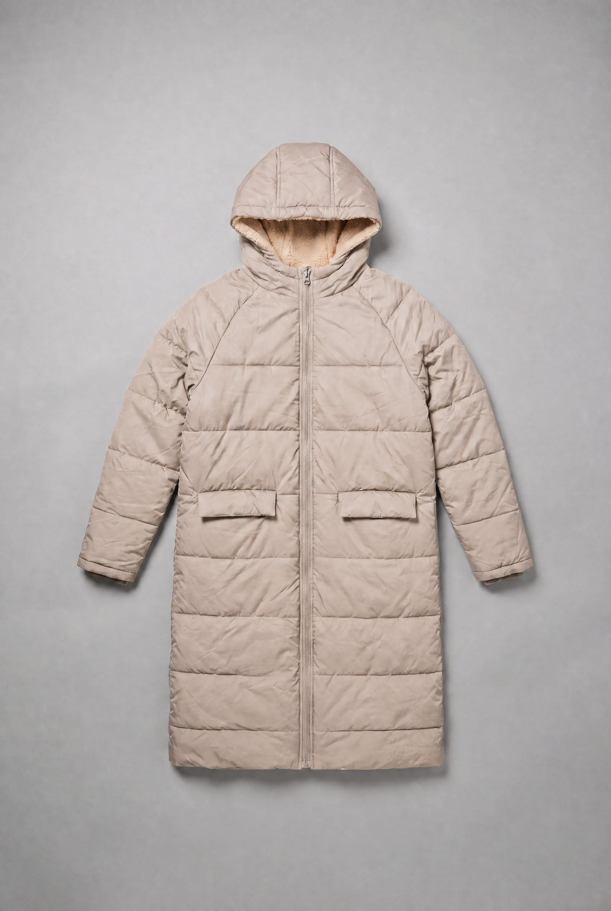 Women’s Fleece Lined Longline Quilted Puffer Coat