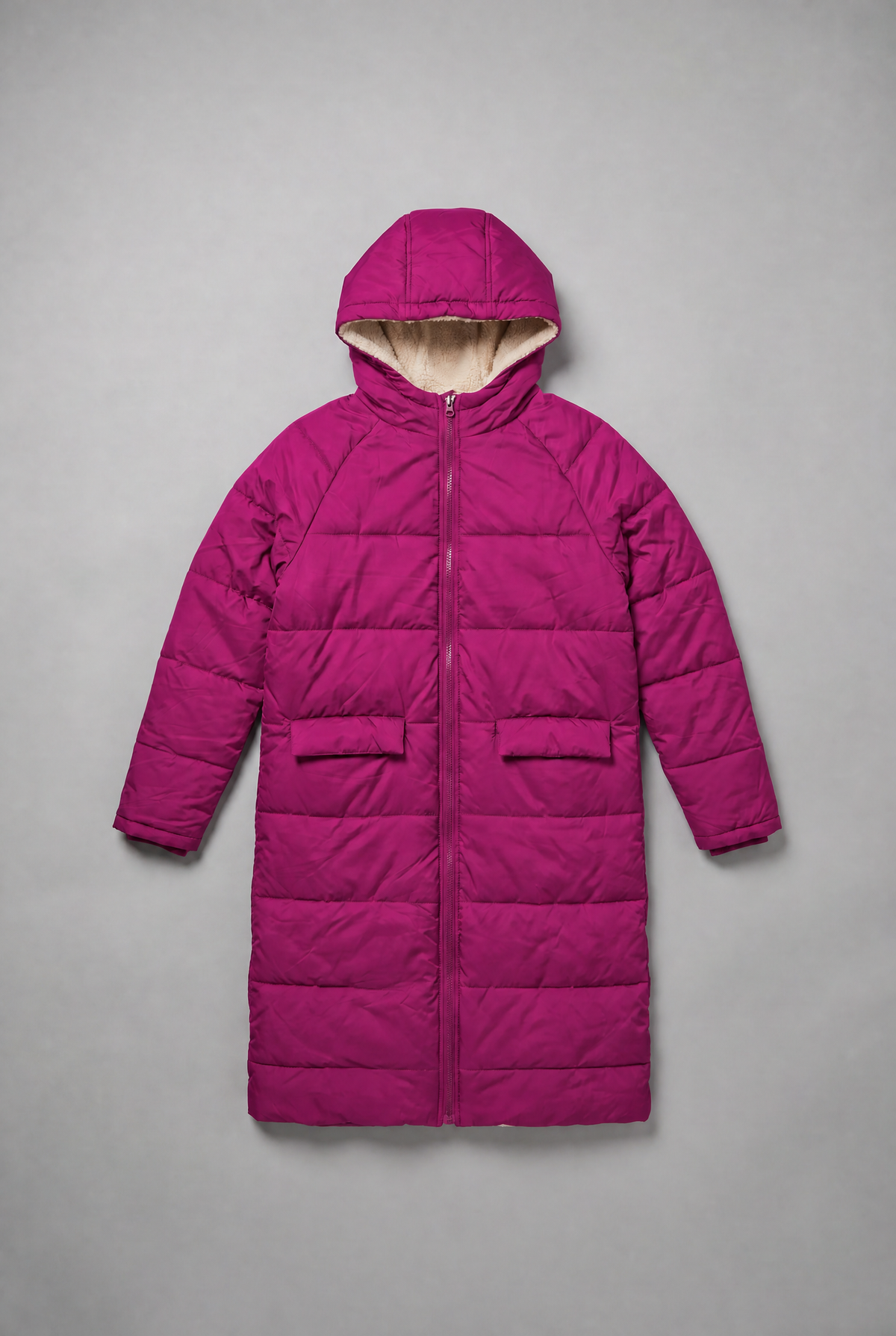 Women’s Fleece Lined Longline Quilted Puffer Coat