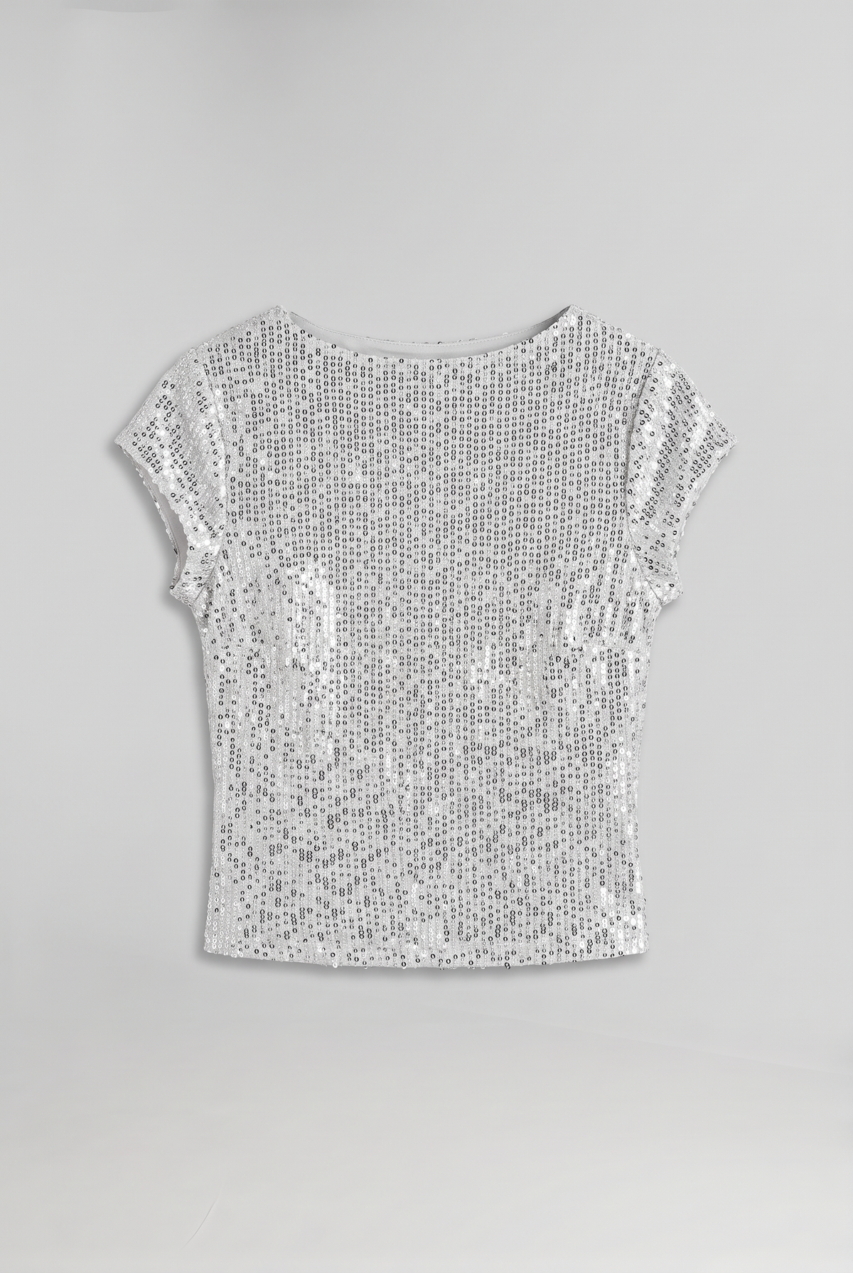 Women’s Sequin Top High Neck Cap Sleeve