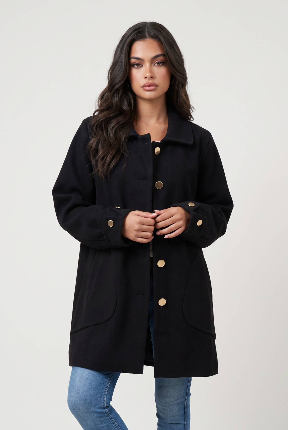 Women’s Relaxed Button-Front Coat