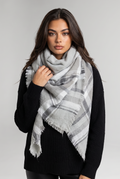 Women’s Tartan Triangle Scarf Frayed Edge