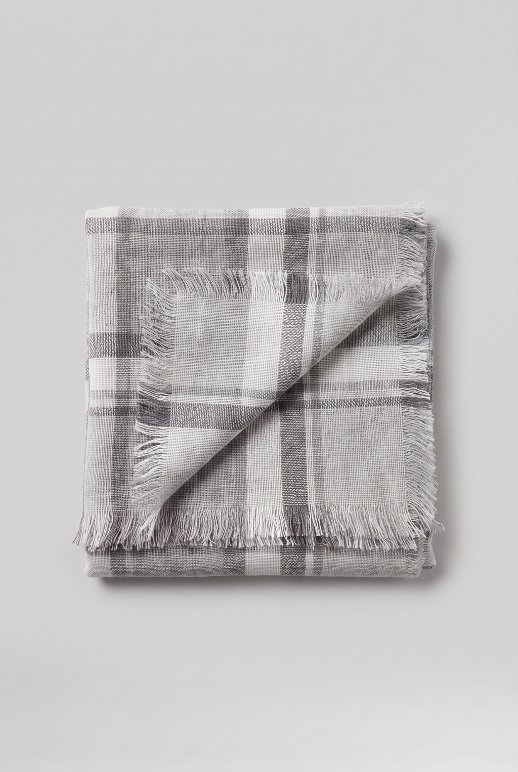Women’s Tartan Triangle Scarf Frayed Edge