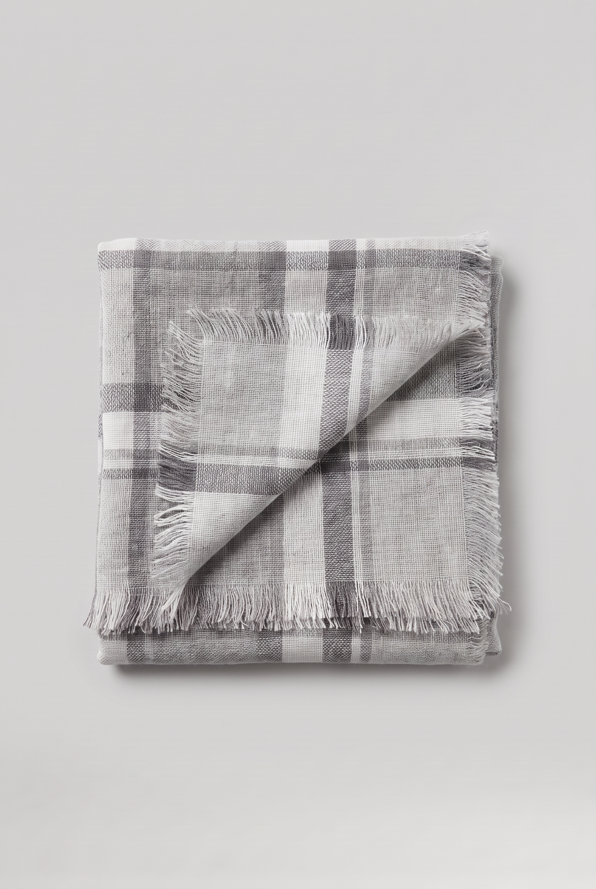Women’s Tartan Triangle Scarf Frayed Edge